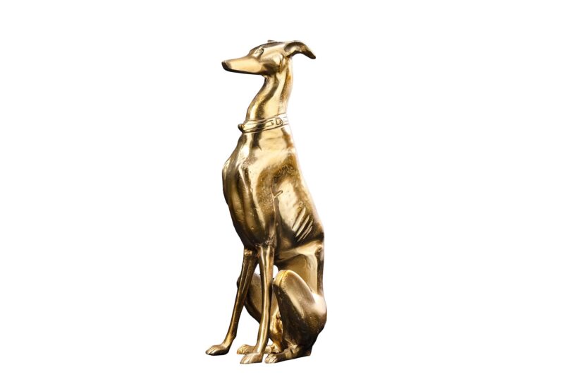 Rzeźba dekoracyjna GREYHOUND 70 cm – złota figurka 45170