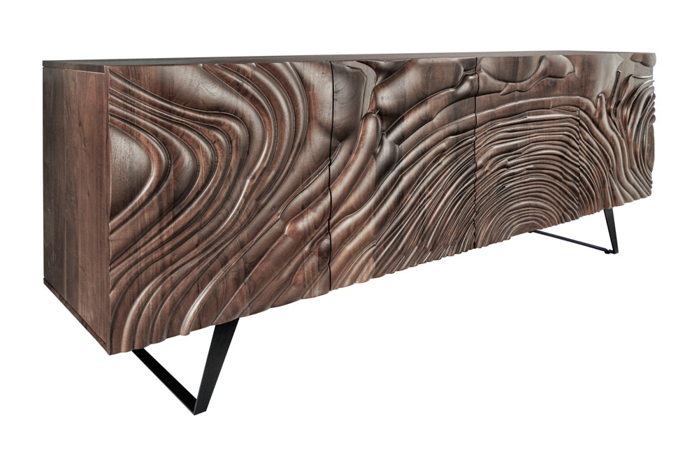 Komoda FLUID 175 cm – drewno mango 3D, brązowa 49225