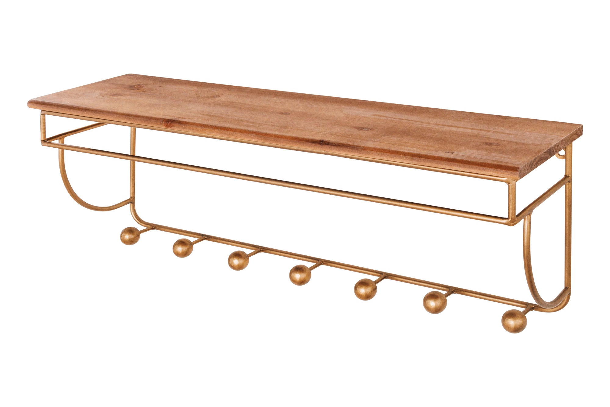 Wieszak ścienny HERITAGE 80 cm – drewno sosnowe, żelazo 44479