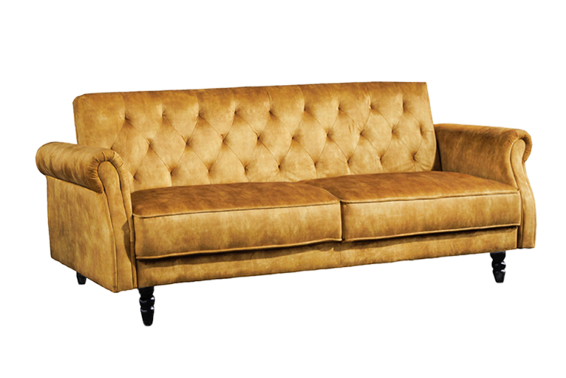 Sofa rozkładana MAISON BELLE AFFAIRE 220 cm – velvet musztardowożółta 49250