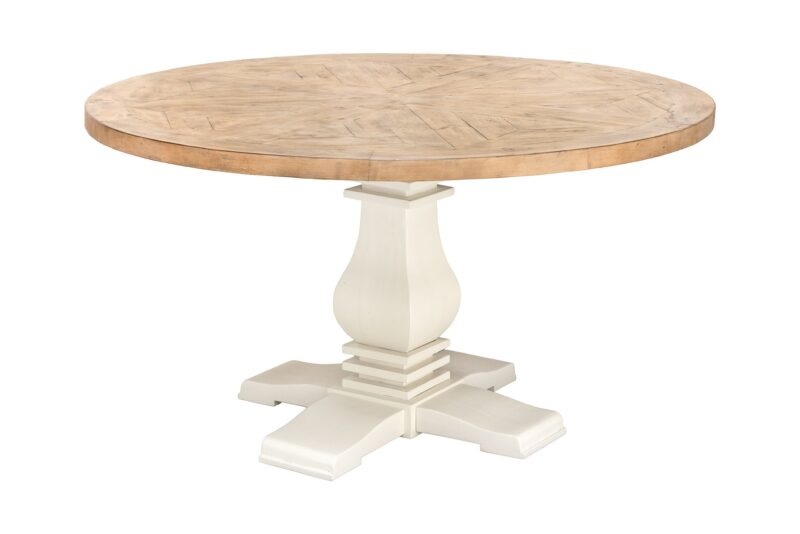 Stół jadalniany HAMPTONS 120 cm – okrągły, recyklingowane drewno sosnowe 48661