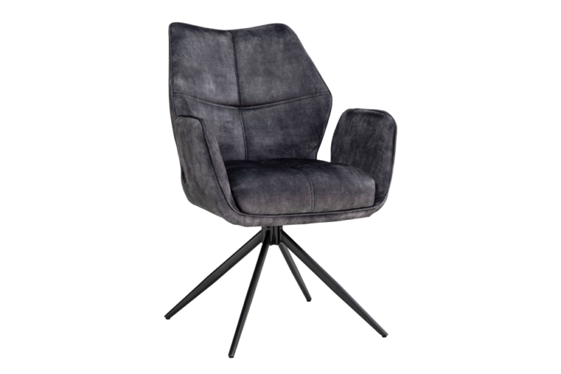 Krzesło obrotowe CONCORD 180° Auto-Return – velvet ciemnoszary 48900