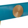 Komoda AURUM 180 cm – drewno mango, turkusowo-złota, front strukturalny 49521