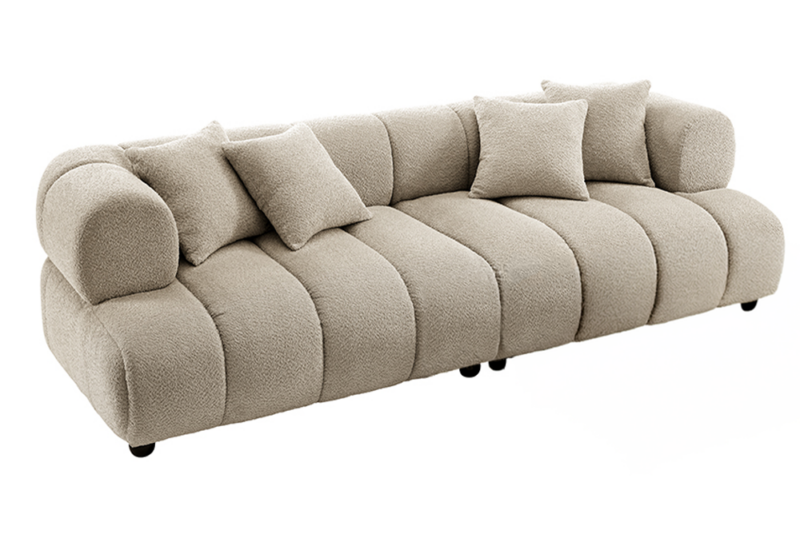 Sofa ADLON 255 cm – 3-osobowa XXL, Bouclé champagne greige 44074