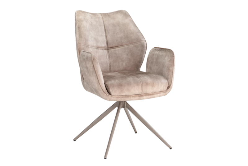 Krzesło obrotowe CONCORD 180° Auto-Return – velvet champagne greige 48899