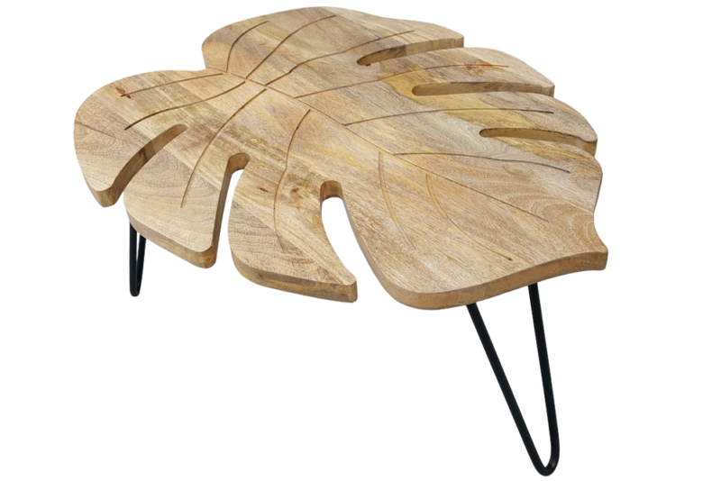 Stolik kawowy LEAF 75 cm – drewno mango naturalne 49346