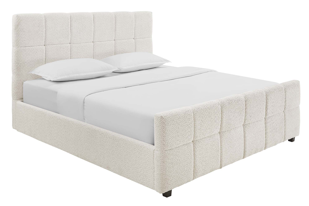 Łóżko PRESTIGE 140 × 200 cm – Bouclé kremowe 49205
