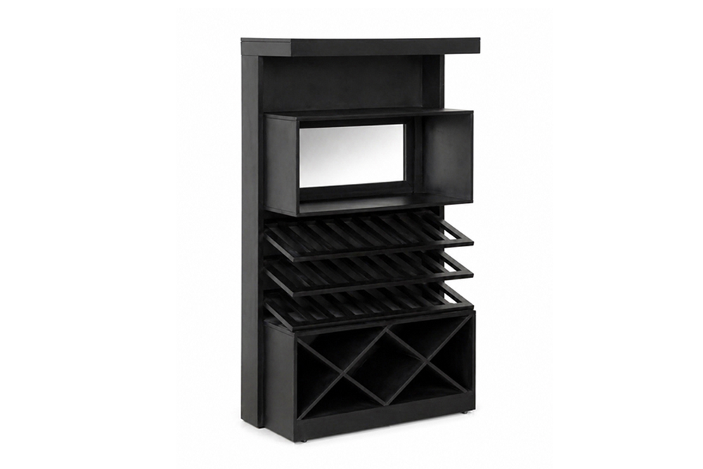 Barek SCORPION 160 cm z lustrem – drewno mango czarne 49370