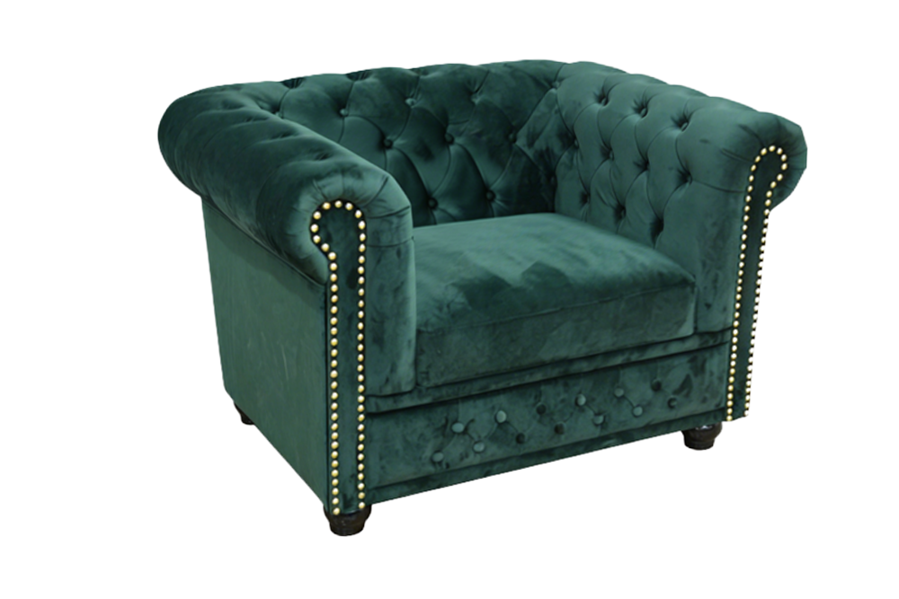Fotel CHESTERFIELD – aksamit szmaragdowozielony 49285