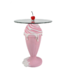 Stół bistro SWEET SOCIETY SOFT POP 75 cm – pastelowy róż, szkło 70100