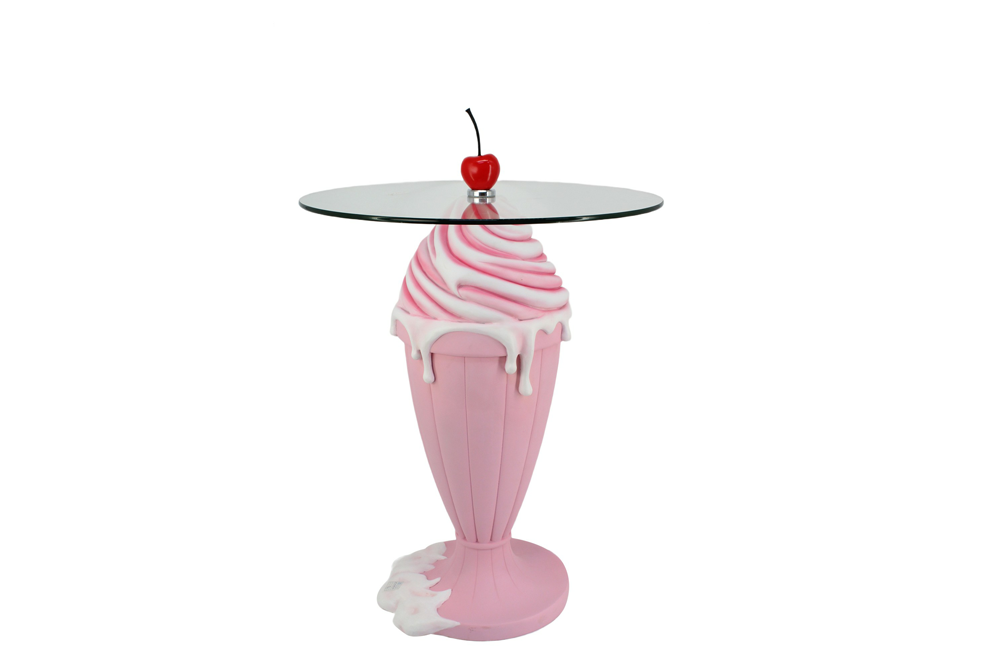 Stół bistro SWEET SOCIETY SOFT POP 75 cm – pastelowy róż, szkło 70100