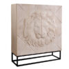 Highboard LION 120 cm – kremowe drewno mango, front 3D z lwem 49500