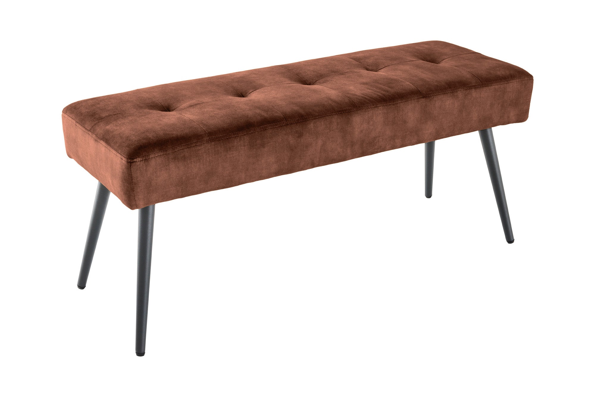 Ławka BOUTIQUE 100 cm – aksamit rust brown, pikowanie guzikowe 49483