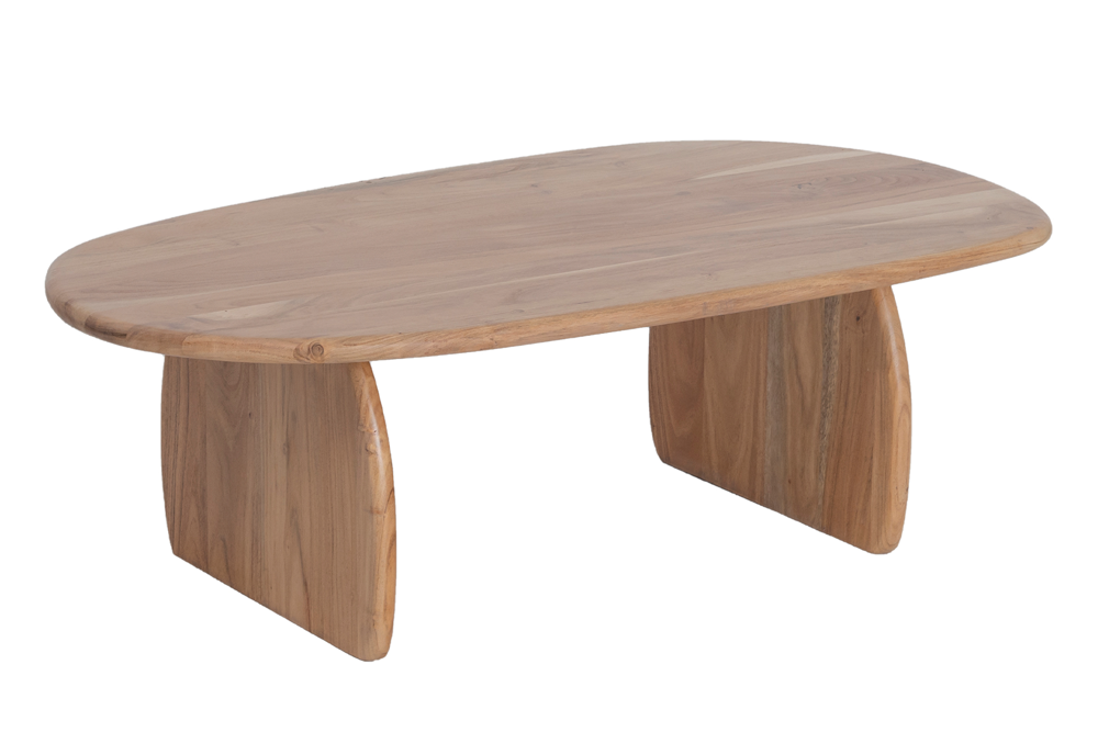 Stolik kawowy SCULPTURA 110 cm – naturalne drewno akacjowe 49266
