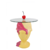Stolik pomocniczy SWEET SOCIETY SUNDAE 45 cm – pastelowy żółty, szkło 70097