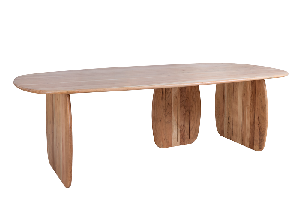 Stół jadalniany SCULPTURA 240 cm – owalny, naturalne drewno akacjowe 49258