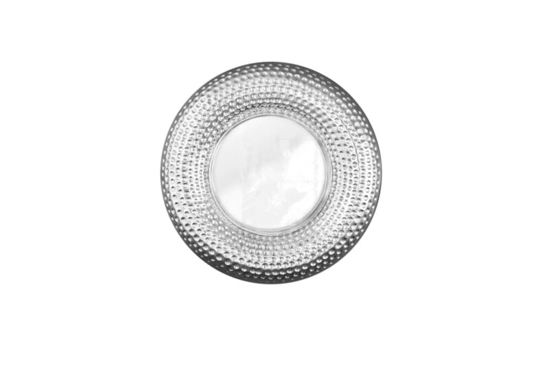 Lustro ścienne ORIENT 60 cm – srebrne, efekt młotkowanej powierzchni 40395