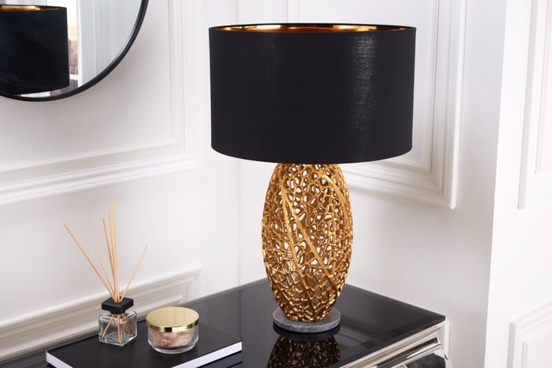 Podstawa lampy stołowej LEAF 46 cm – złota, marmurowa podstawa 42232
