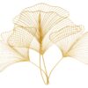 Dekoracja ścienna GINKGO 90 cm – złota, metalowa 41274