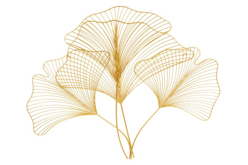 Dekoracja ścienna GINKGO 90 cm – złota, metalowa 41274