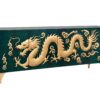 Komoda DRAGON 180 cm – drewno mango, turkusowa, front 3D ze smokiem 49493