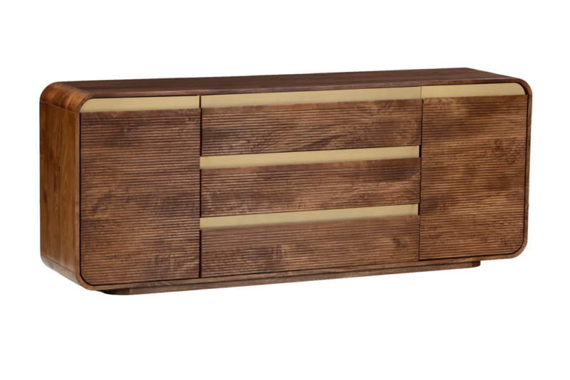 Komoda MONZA 180 cm – drewno mango, ryflowany front 48834
