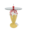Stół bistro SWEET SOCIETY SOFT POP 75 cm – pastelowy żółty, szkło 70098