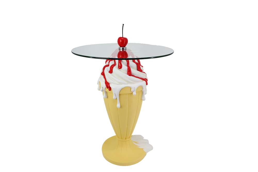 Stół bistro SWEET SOCIETY SOFT POP 75 cm – pastelowy żółty, szkło 70098