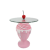 Stolik pomocniczy SWEET SOCIETY SOFT POP 45 cm – pastelowy róż, szkło 70101