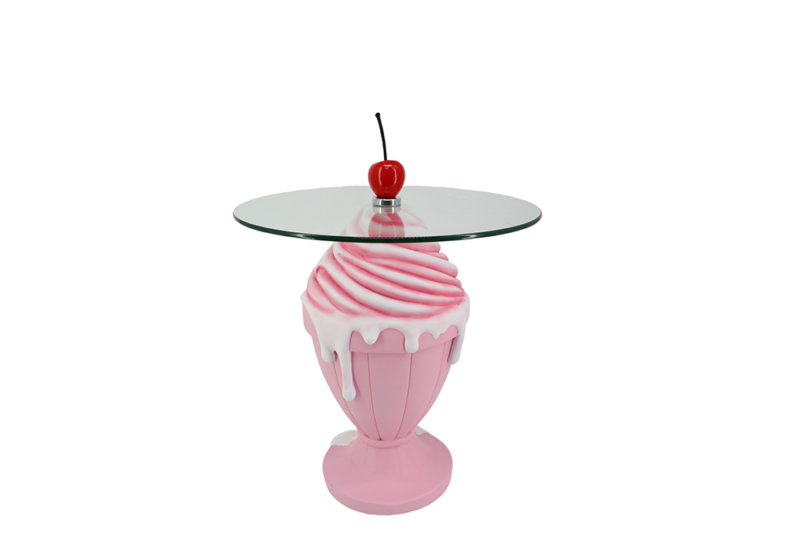 Stolik pomocniczy SWEET SOCIETY SOFT POP 45 cm – pastelowy róż, szkło 70101