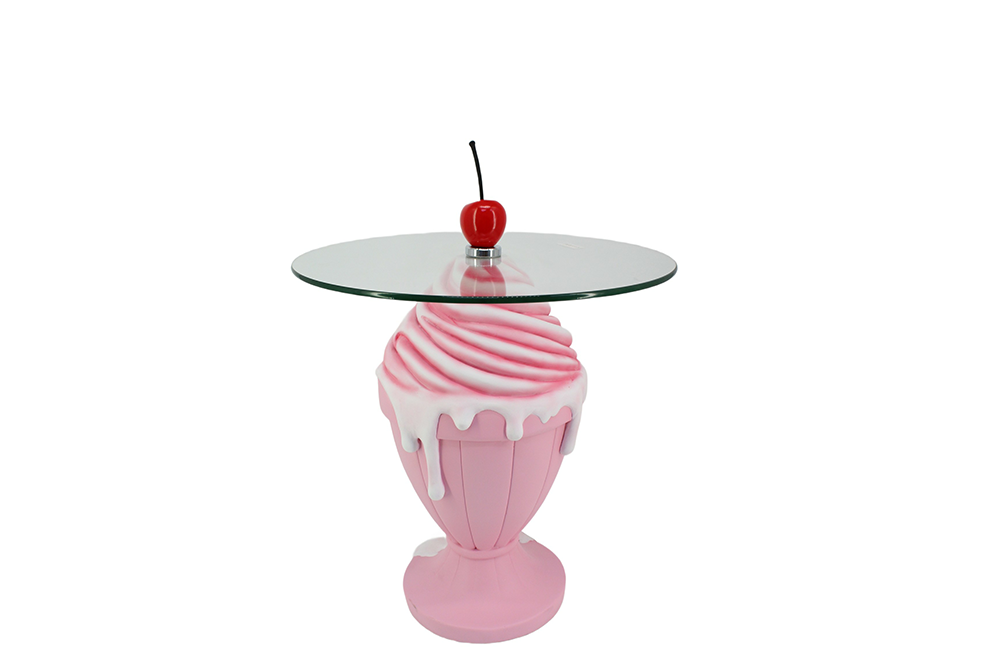 Stolik pomocniczy SWEET SOCIETY SOFT POP 45 cm – pastelowy róż, szkło 70101