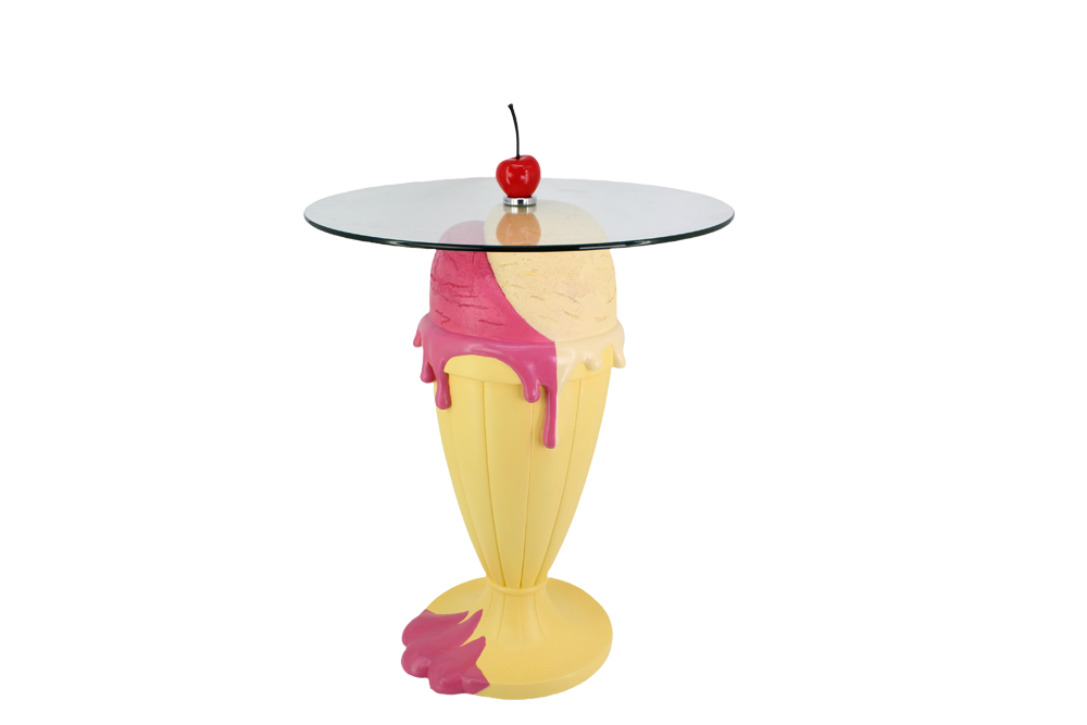 Stół bistro SWEET SOCIETY SUNDAE 75 cm – pastelowy żółty, 3 gałki lodów 70096
