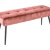 Ławka BOUTIQUE 100 cm – aksamit dusty pink, pikowanie guzikowe 49482