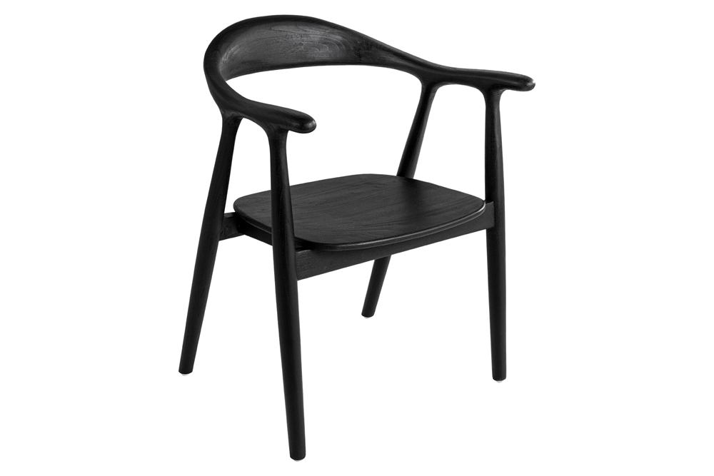 Krzesło KENNEDY z podłokietnikami – czarne drewno sungkai 48709