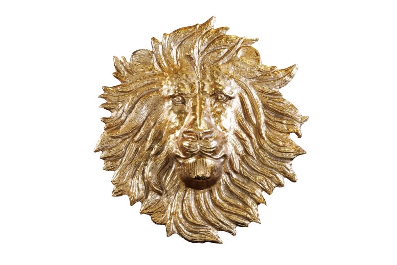 Dekoracja ścienna WILDLIFE LION 60 cm – złoty lew, aluminium 43953