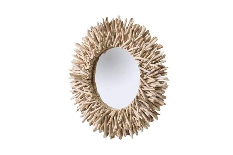 Lustro ścienne RIVERSIDE 80 cm – naturalne drewno driftwood 36577