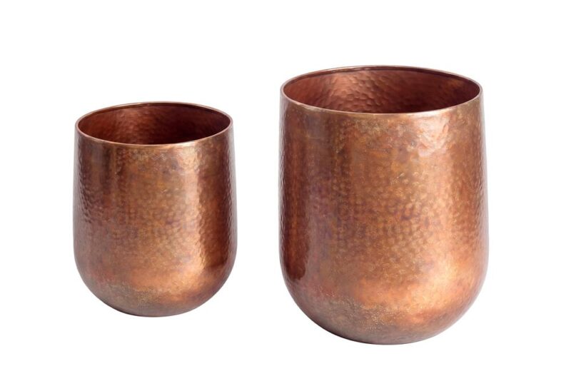 Osłonki doniczkowe FLOWERS LARGE – zestaw 2 szt., metalowe 40905