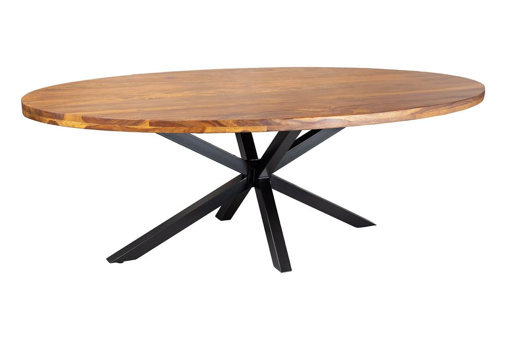 Stół jadalniany GALAXIE 240 cm – owalny, drewno sheesham Brown Stone Finish 48199