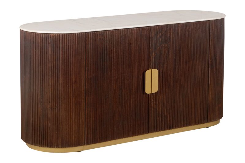 Komoda GATSBY 120 cm – drewno mango, biały marmur 49525