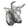Dekoracja ścienna TORERO 65 cm – srebrna głowa byka, aluminium 17372