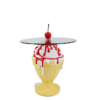Stolik pomocniczy SWEET SOCIETY SOFT POP 45 cm – pastelowy żółty, szkło 70099