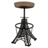 Hoker barowy PARIS LOFT 47–77 cm – drewno mango, ciemnobrązowy/czarny 48438