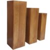 Kolumny dekoracyjne MAKASSAR 60–80 cm – zestaw 3 szt., drewno mango 49376