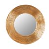 Lustro ścienne CIRCLE 100 cm – okrągłe, złota rama z drewna paulownia 40697
