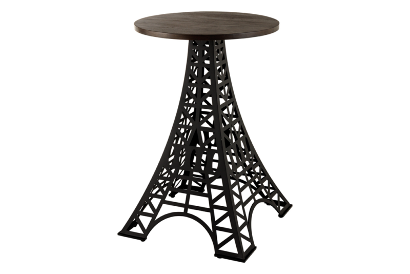 Stół barowy PARIS LOFT 105 cm – drewno mango, ciemnobrązowy/czarny 48439