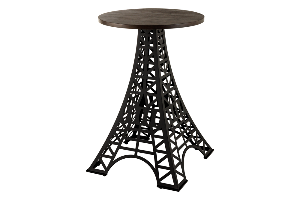 Stół barowy PARIS LOFT 105 cm – drewno mango, ciemnobrązowy/czarny 48439