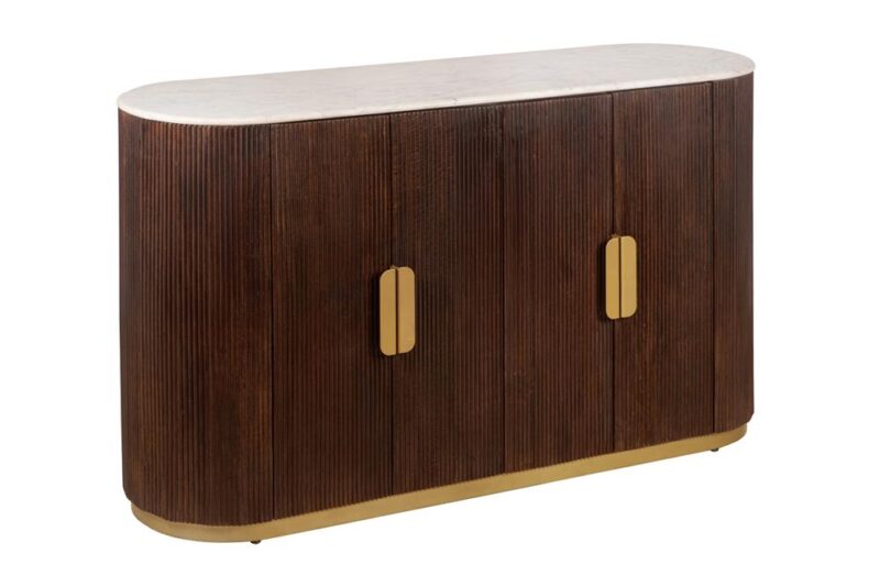 Komoda GATSBY 140 cm – drewno mango, biały marmur 49524