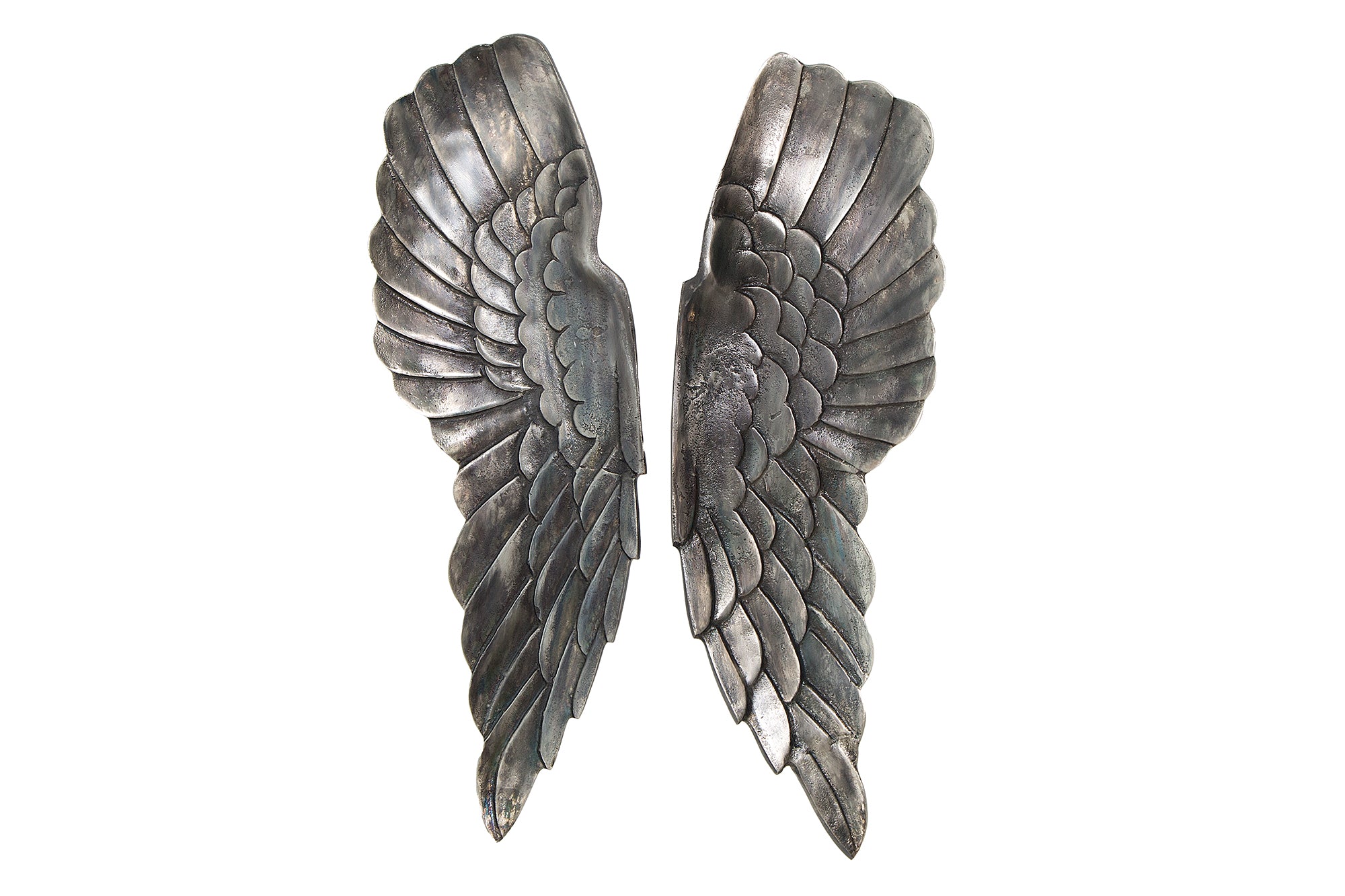 Dekoracja ścienna FALLEN ANGEL 65 cm – antyczne srebro, aluminium 38437